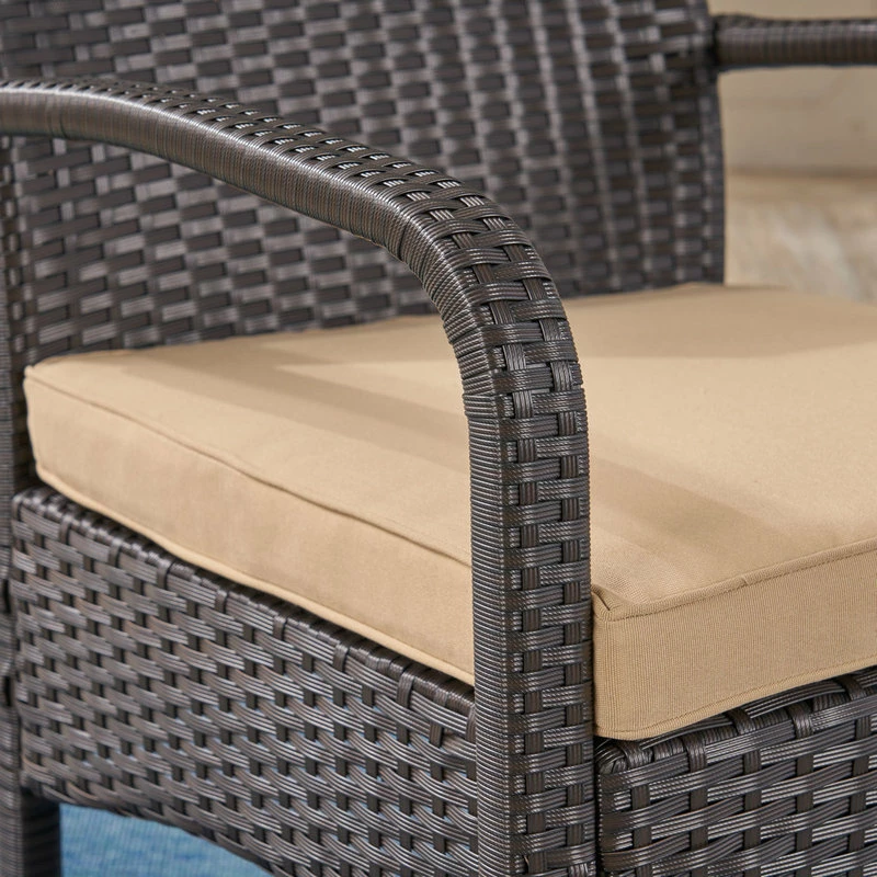 Promo 🤩 GDFStudio GDF Studio Otto Outdoor Wicker Club Chairs, Set Of 2, Brown/Tan 😉 - Image 4