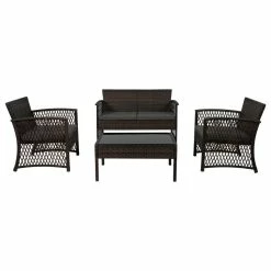 Top 10 ⭐ WestinTrends 4-Piece Outdoor Patio Conversation Set, Coffee/Gray 🥰