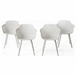 Best deal ๐ GDFStudio Lotus Outdoor Dining Chair, Set Of 4, White โ๏ธ