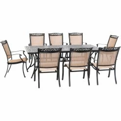 Deals ๐ Hanover Fontana 9-Piece Outdoor Dining Set With 8 Sling Chairs โจ