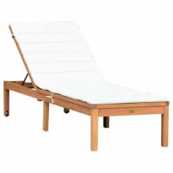 New 🌟 Amazonia Maldivas Teak Finish Patio Lounger With Cushion 👏
