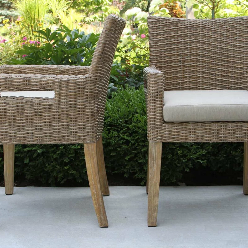 Best reviews of ๐งจ Outdoor Interiors 6-Piece Ivory Composite, Wheat Wicker And Eucalyptus Wash Rectangle Dining Set ๐ - Image 8