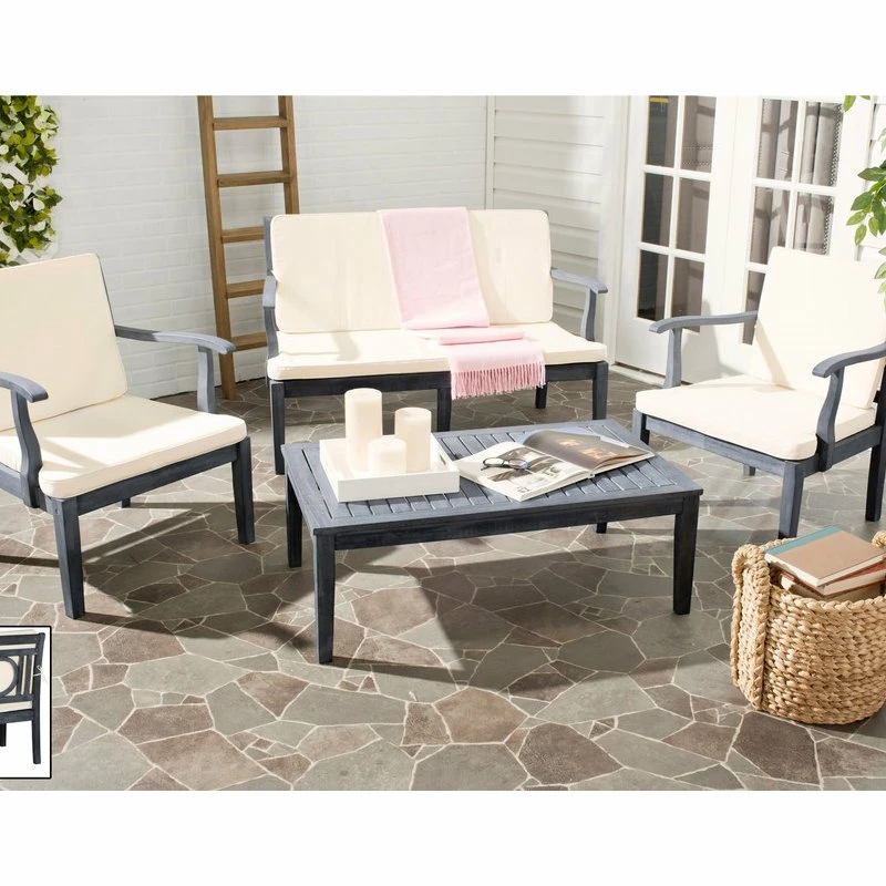 Promo ✨ Safavieh Montclair 4-Piece Outdoor Living Set, Ash Gray 🎁 - Image 2