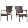 Brand new 🔔 GDFStudio GDF Studio Melba Outdoor Wicker Dining Chairs With Beige Cushions, Set Of 2 💯