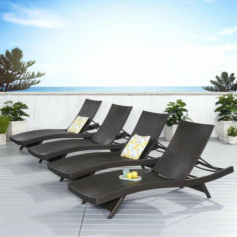 Budget 😀 GDFStudio Lakeport Outdoor Adjustable Chaise Lounge Chairs, Set Of 4 🥰 - Image 2