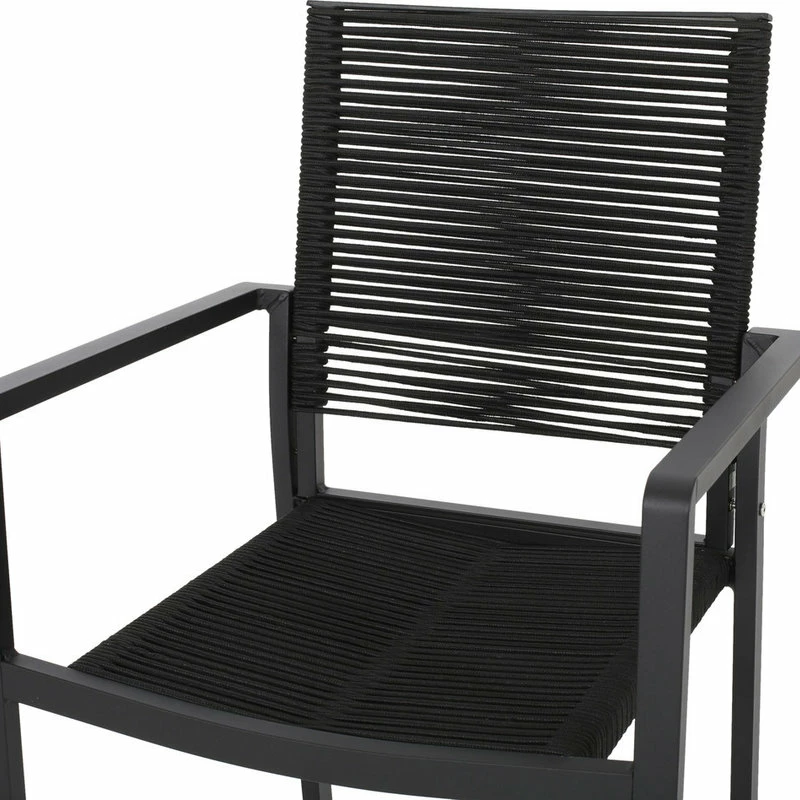 Best Pirce 🤩 GDFStudio Jean Outdoor Modern Dining Chair With Rope Seat, Set Of 2, Dark Gray/Black 💯 - Image 7
