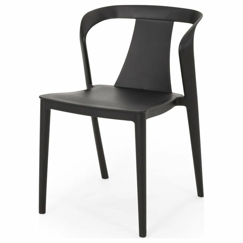 Budget ✨ GDFStudio Xanth Outdoor Stacking Dining Chair, Set Of 2, Black 🎁 - Image 5