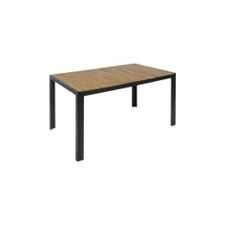 Best Sale 🔥 GDFStudio GDF Studio Tamia Outdoor 59" Acacia Wood And Iron Dining Table, Teak/Black 👏