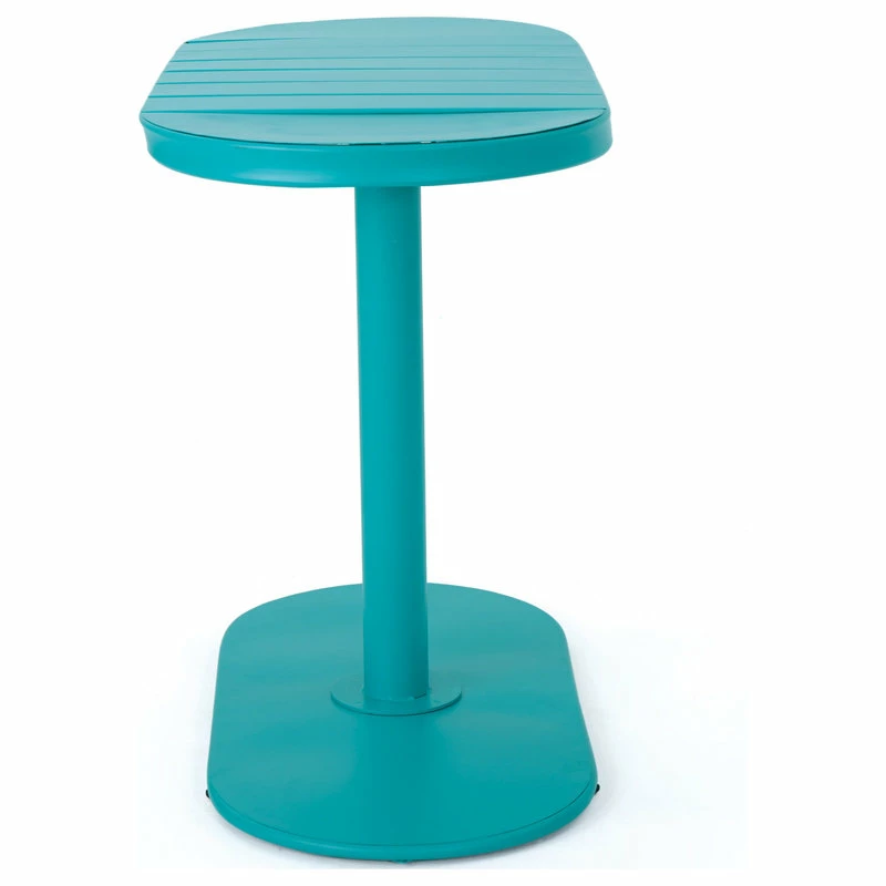 Cheapest 😍 GDFStudio GDF Studio Santa Monica Outdoor Finished Iron Bistro Set, Matte Teal 😀 - Image 13