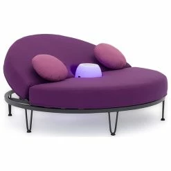 Deals ๐ Homary Patio Daybed Round Outdoor Garden Daybed Convertible With Bluetooth Speaker LED โจ