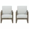 Buy 🛒 GDFStudio Mavis Outdoor Acacia Wood Club Chair With Cushions, Set Of 2, Gray 🔥