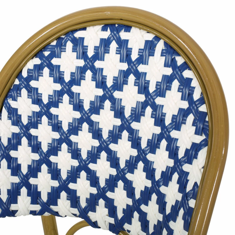 Best reviews of 🤩 GDFStudio Bronson Outdoor French Bistro Chair, Set Of 2, Blue/White/Bamboo Print Finish 🔥 - Image 10