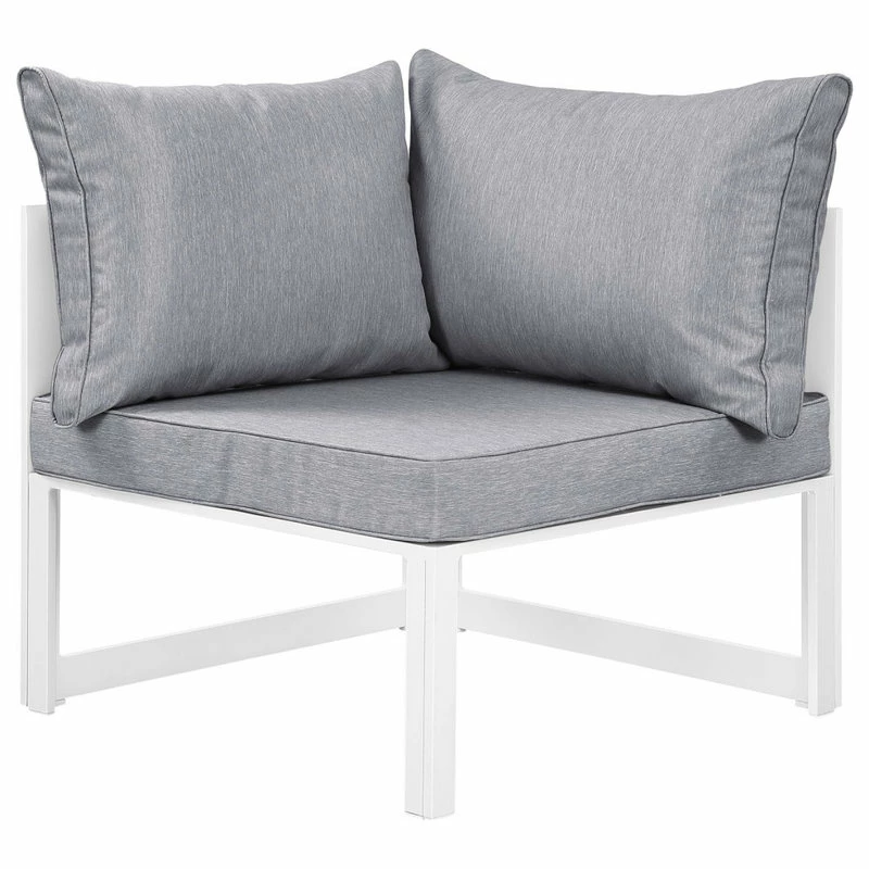 Best Sale ๐ฏ LexMod Fortuna 7-Piece Outdoor Aluminum Sectional Sofa Set, White Gray ๐ - Image 5