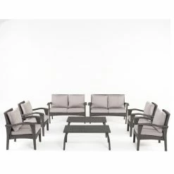 Best Sale ๐ GDFStudio GDF Studio 8-Piece Voyage Outdoor Wicker Seating Set, Gray ๐