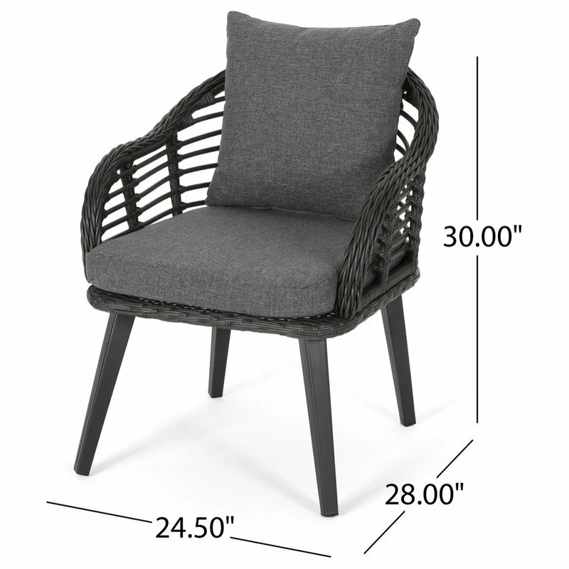 Deals ๐ฅฐ GDFStudio Madison Outdoor Wicker Club Chairs With Cushions, Set Of 2, Gray/Black ๐ - Image 7