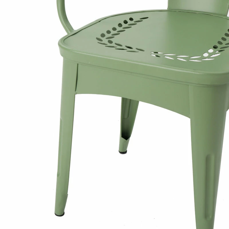 Brand new ๐ GDFStudio GDF Studio 3-Piece Leona Outdoor Paint Finished Iron Bistro Set, Matte Green โจ - Image 9