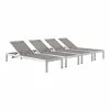 New ⌛ Modway Shore Set Of 4 Outdoor Patio Aluminum Chaises 😍