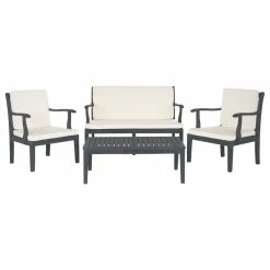 Promo ✨ Safavieh Montclair 4-Piece Outdoor Living Set, Ash Gray 🎁