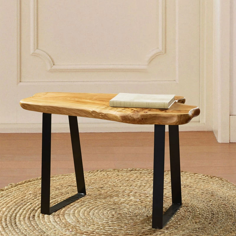 Best Pirce โ๏ธ Greenage Cedar Roots Bench Stool With Flat Iron Legs, Cedar, 27.5"x14"x17.4" ๐ฅ - Image 5