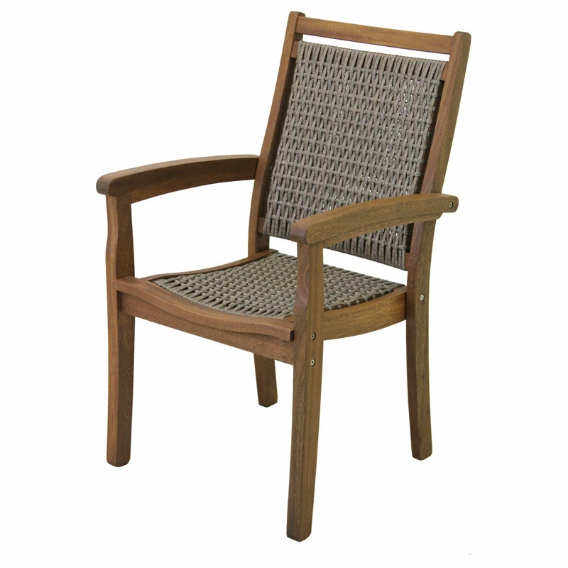 Cheapest 👏 Outdoor Interiors 3-Piece Sandstone, Eucalyptus And Metal Bistro Set, With Stacking Armchair 😍 - Image 6