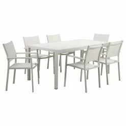 Top 10 🛒 Pangea Home David 7-Piece Dining Set, White Polyresin ❤️