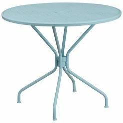 New 🎉 Flash Furniture 35.25RD Sky Blue Patio Table ❤️