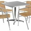Coupon 🧨 Flash Furniture Indoor-Outdoor Table Set, Aluminum With Beige 💯