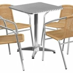 Cheapest 👍 Flash Furniture Indoor-Outdoor Table Set, Aluminum With Beige 💯