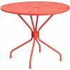 Hot Sale ✔️ Flash Furniture 35.25" Steel Patio Table, Coral 💯
