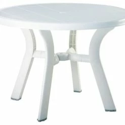 Top 10 🔔 Pemberly Row Transitional Plastic 42" Round Resin Patio Dining Table In White ✨