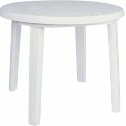 Buy 😉 Atlin Designs Modern 36" Round Resin Patio Dining Table In White 😉