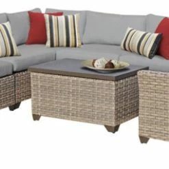 Coupon 🎉 TKClassics TK Classics Monterey 7 Pc Traditional Outdoor Wicker Sectional Sofa Set In Gray 🔔